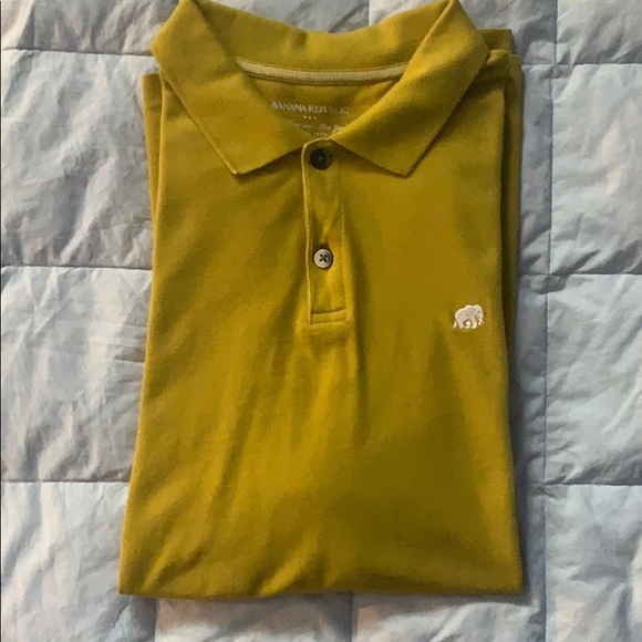 Chartreuse Banana Republic Polo Shirt (Size L) - Picture 2 of 3